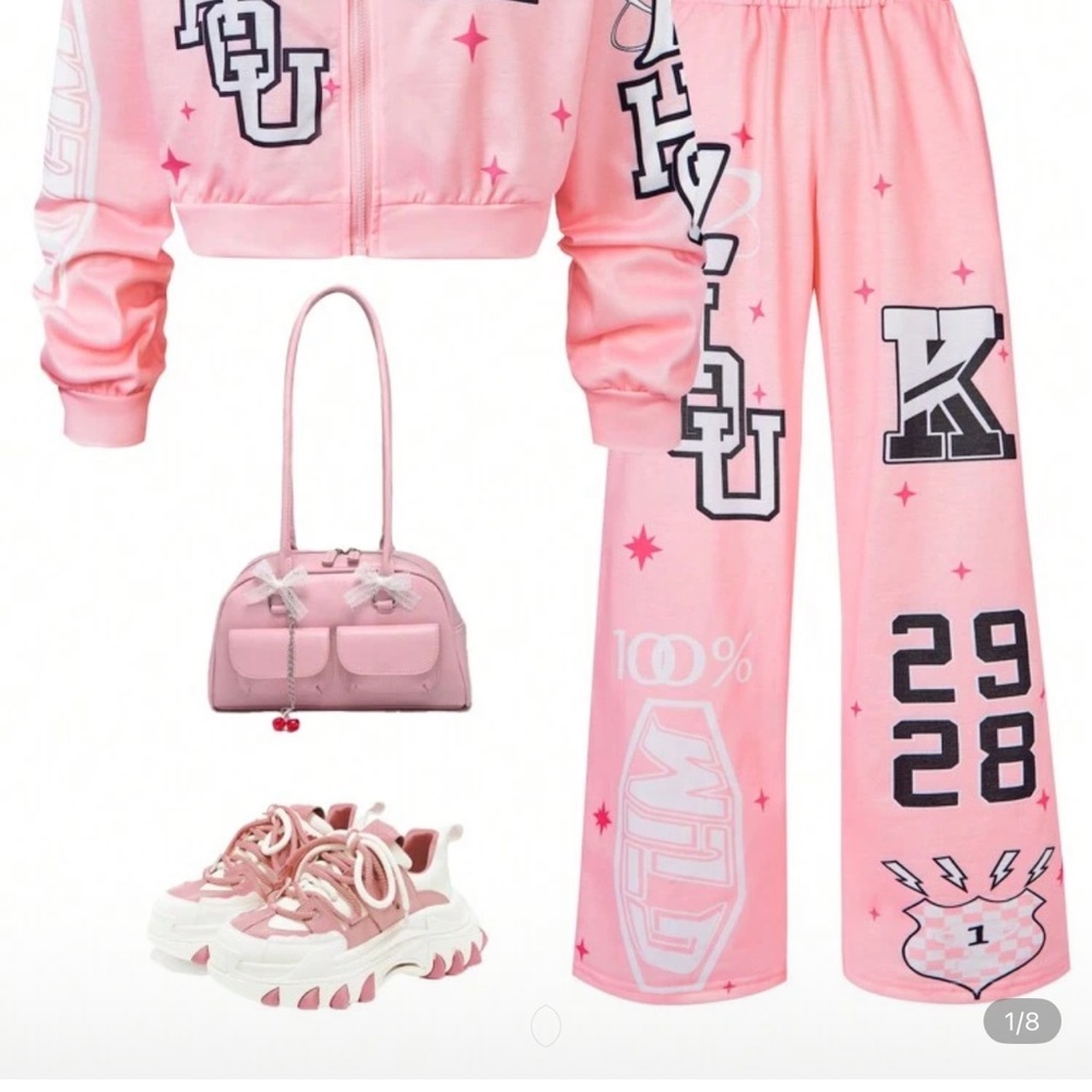 SHEIN Kids Pink Matching Set